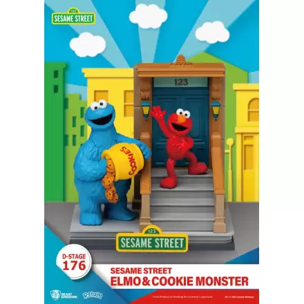 Ulica Sezamkowa D-Stage Statuetka PVC Elmo i Ciasteczkowy Potwór 11 cm zdjęcie produktu