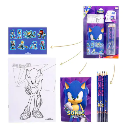 Sonic Prime Kolorowanka zestaw artykułów papierniczych termékfotója