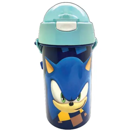 Sonic Speed Niebieska Plastikowa Butelka ze słomką z Wieszakiem 500 ml zdjęcie produktu