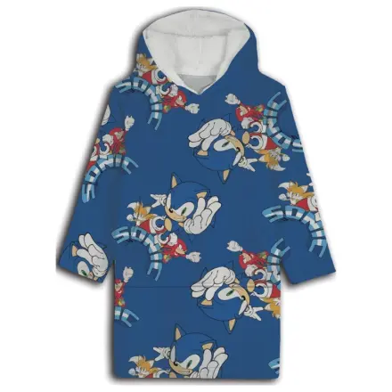Sonic Team Wearable Pluszowy Koc Polarowy Poncho dla dzieci w wieku 7-14 lat zdjęcie produktu