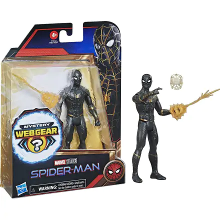 Spider-Man Pókember Black and Gold Suit Spider-Man Mystery Web Gear figurka akcji 13 cm termékfotója