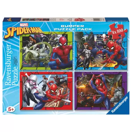 Marvel Spiderman puzzle 4x100 elementów zdjęcie produktu