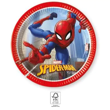 Spider-Man Crime Fighter, papierowe talerze Spider-Man 8 sztuk 20 cm FSC zdjęcie produktu