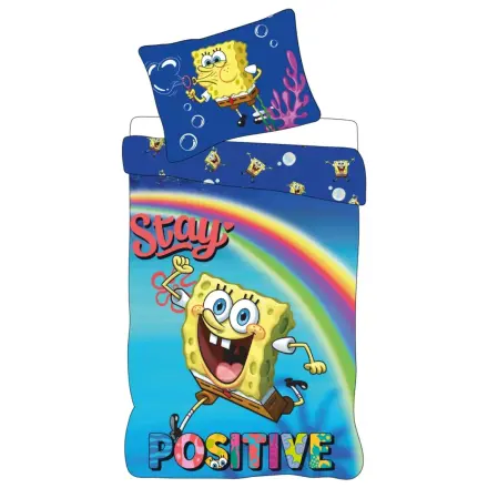 SpongeBob Stay Positive pościel dla dzieci, przedszkolaków, poszewka na kołdrę zdjęcie produktu