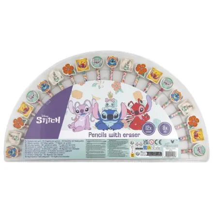 Stitch Aloha Zestaw kolorowych ołówków grafitowych z gumkami na końcówkach, 20 sztuk zdjęcie produktu