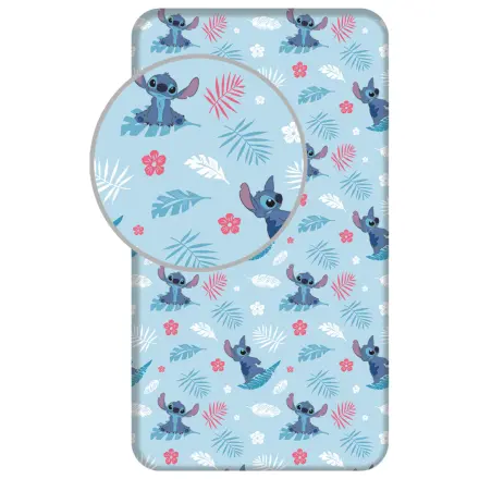 Stitch niebieskie prześcieradło z gumką 90x200 cm zdjęcie produktu