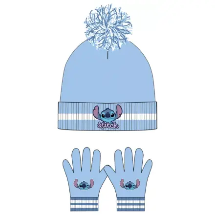 Stitch Niebieska Dziecięca Czapka + Rękawiczki Zestaw zdjęcie produktu
