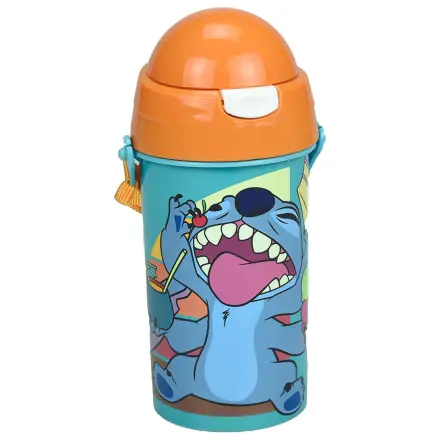 Stitch Cool plastikowa butelka na wodę ze słomką i zawieszką 500 ml zdjęcie produktu