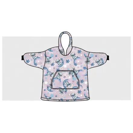 Stitch Dreamy Pluszowy polarowy koc-ponczo do noszenia dla dzieci w wieku 7-14 lat zdjęcie produktu