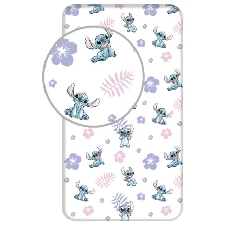 Stitch Białe prześcieradło z gumką 90x200 cm zdjęcie produktu