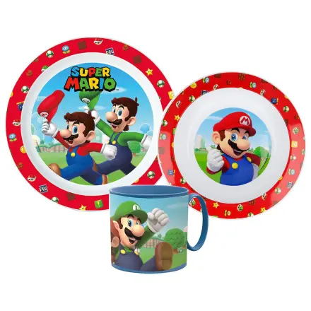 Zestaw naczyń Super Mario Mushroom Kingdom, Micro Plastic Set z kubkiem 265 ml zdjęcie produktu