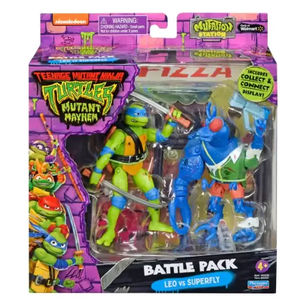 Figurki Akcji Wojownicze Żółwie Ninja Leonardo kontra Super Fly 11 cm zdjęcie produktu