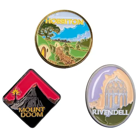 The Lord of the Rings Trilogy Zestaw Pinów Hobbiton, Rivendell & Mount Doom zdjęcie produktu