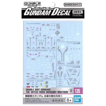The Witch from Mercury Gundam Decal 135 Zestaw modeli zdjęcie produktu