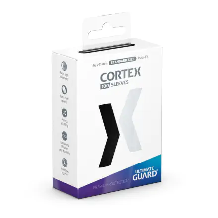 Koszulki na karty Ultimate Guard Cortex Sleeves Standard Size czarne (100 szt.) termékfotója