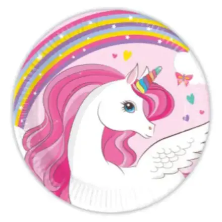 Talerze papierowe Unicorn Rainbow Colors, Talerze papierowe Unicorn 8 sztuk 20 cm FSC zdjęcie produktu
