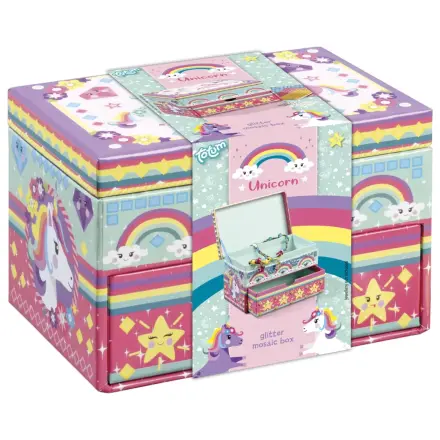 Unicorn Kolorowa Mozaikowa Szkatułka na Biżuterię zdjęcie produktu
