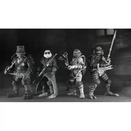 Universal Monsters x Teenage Mutant Ninja Turtles Figurki Akcji 4-Pack Żółwie Czarno-Białe 18 cm termékfotója