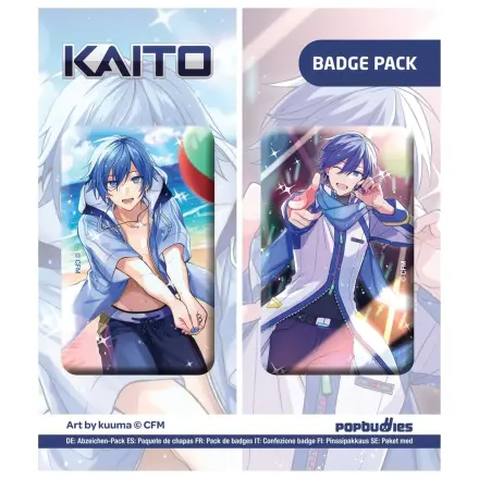 Zestaw 2 przypinek Vocaloid Kaito (grafika: kuuma) zdjęcie produktu