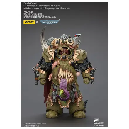 Warhammer 40k Figurka Akcji 1/18 Death Guard Deathshroud Terminator Champion z Manreaper i Rękawicami Plaguespurter 14 cm zdjęcie produktu