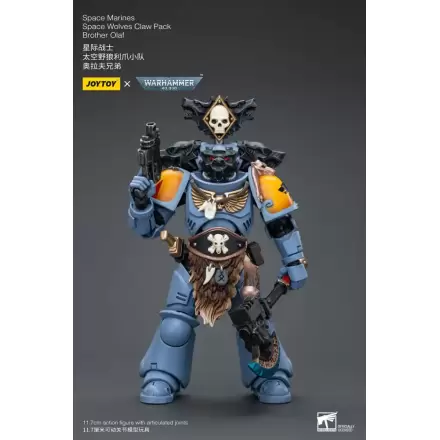 Warhammer 40k Figurka Akcji 1/18 Space Marines Space Wolves Claw Pack Brat Olaf 12 cm termékfotója