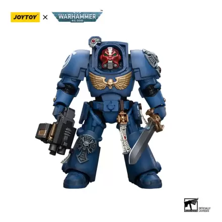 Warhammer 40k Figurka Akcji 1/18 Ultramarines Terminator Squad Sierżant z Power Sword i Teleport Homer 12 cm termékfotója