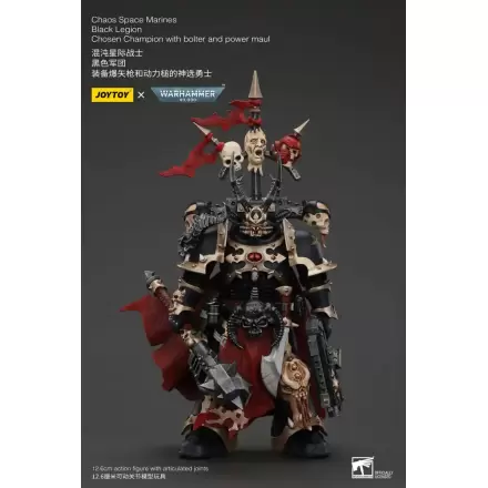 Warhammer 40k Figurka Akcji Chaos Space Marines Black Legion Chosen Champion z bolterem i młotem energetycznym 20 cm termékfotója