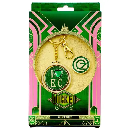 Wicked I love Emerald City Oz Logo zestaw upominkowy: brelok i przypinka (pin badge) zdjęcie produktu
