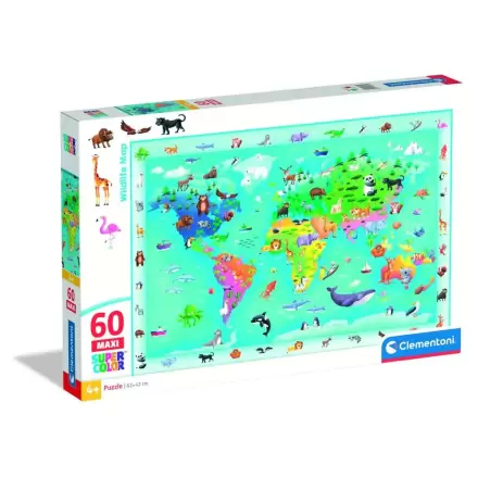 Puzzle maxi Mapa dzikiej przyrody 60 el. termékfotója